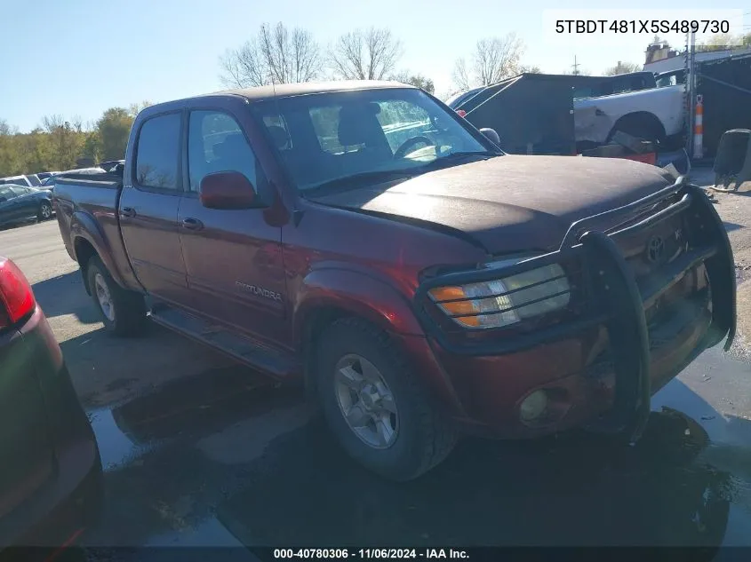 2005 Toyota Tundra Limited V8 VIN: 5TBDT481X5S489730 Lot: 40780306