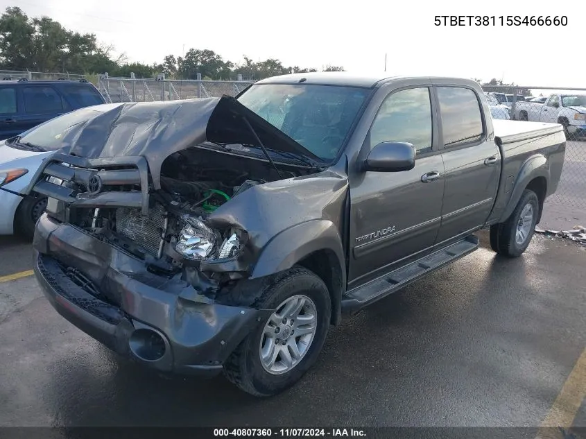 2005 Toyota Tundra Limited V8 VIN: 5TBET38115S466660 Lot: 40807360