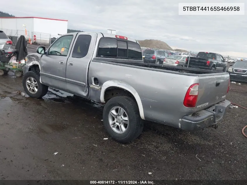 2005 Toyota Tundra Sr5 V8 VIN: 5TBBT44165S466958 Lot: 40814172