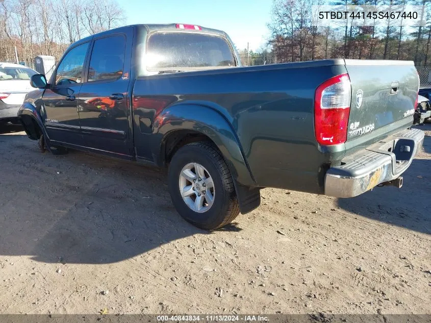 2005 Toyota Tundra Sr5 V8 VIN: 5TBDT44145S467440 Lot: 40843834