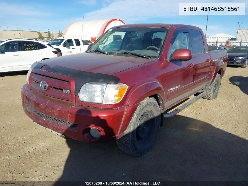 2006 Toyota Tundra Limited V8 VIN: 5TBDT48146S518561 Lot: 12070208