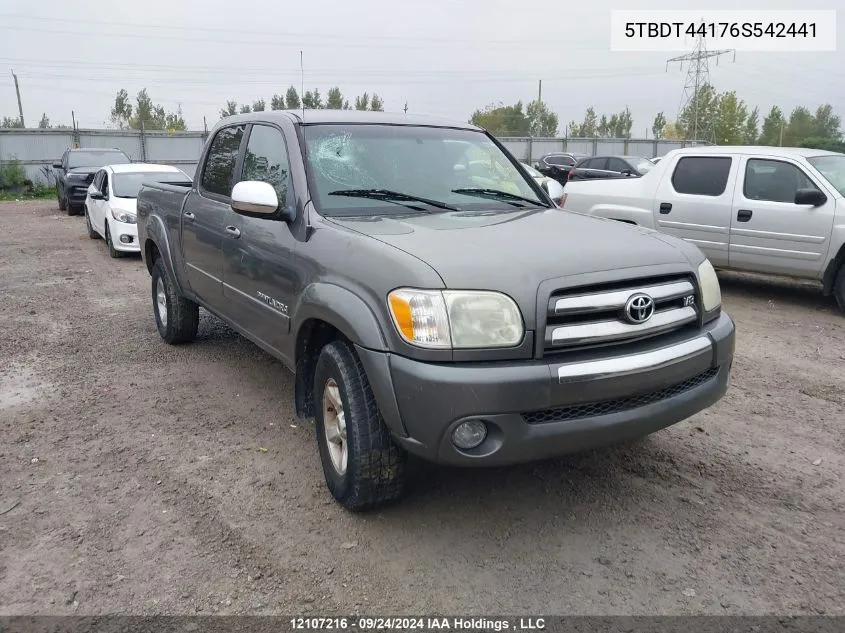 2006 Toyota Tundra VIN: 5TBDT44176S542441 Lot: 12107216