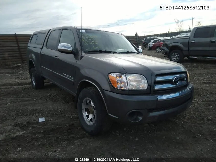 2006 Toyota Tundra Double Cab Sr5 VIN: 5TBDT44126S512103 Lot: 12126259