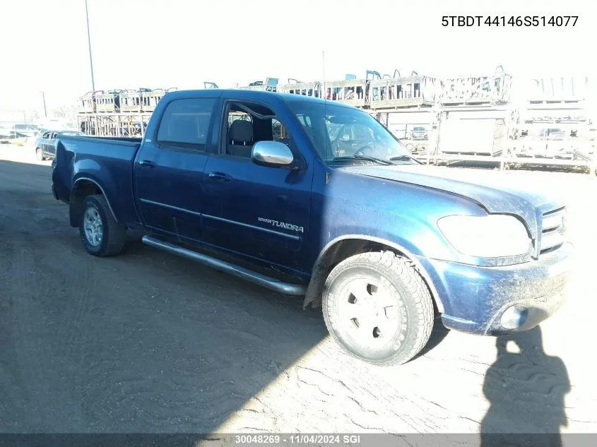 2006 Toyota Tundra Double Cab Sr5 VIN: 5TBDT44146S514077 Lot: 30048269