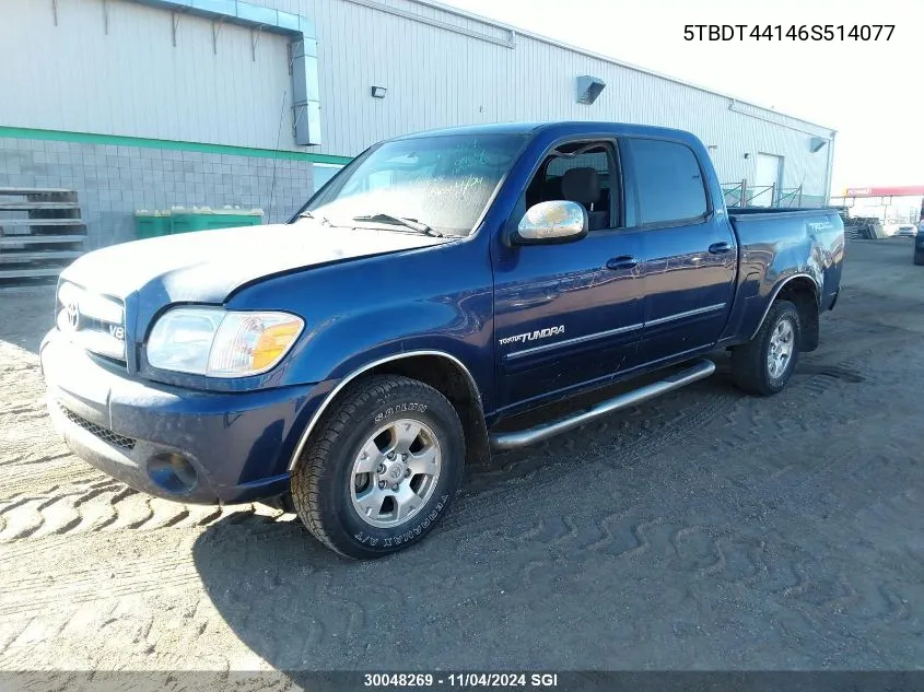 2006 Toyota Tundra Double Cab Sr5 VIN: 5TBDT44146S514077 Lot: 30048269