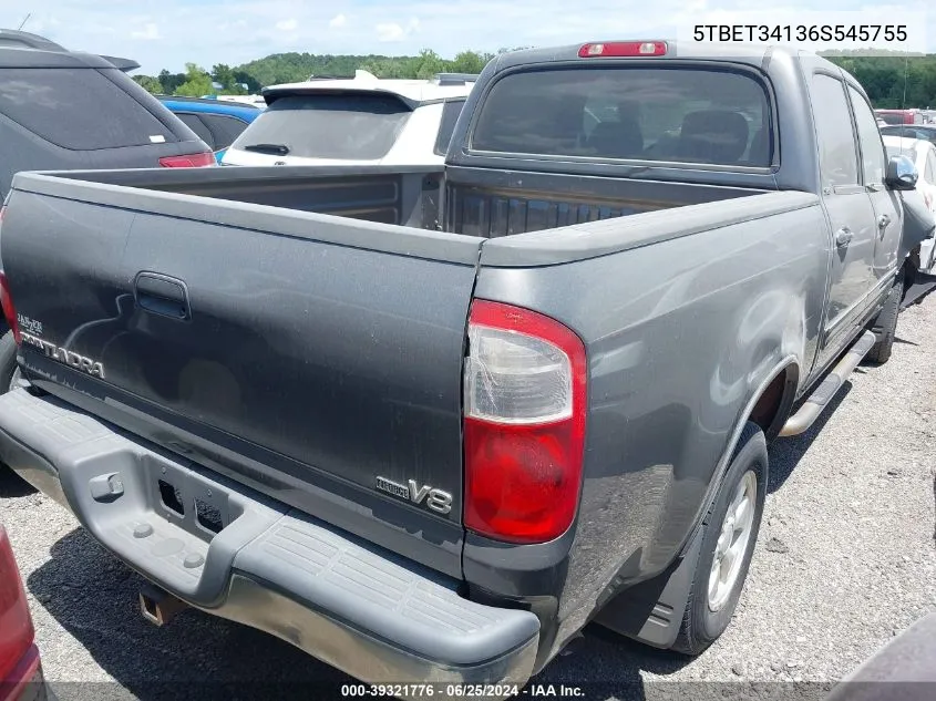 2006 Toyota Tundra Sr5 V8 VIN: 5TBET34136S545755 Lot: 39321776