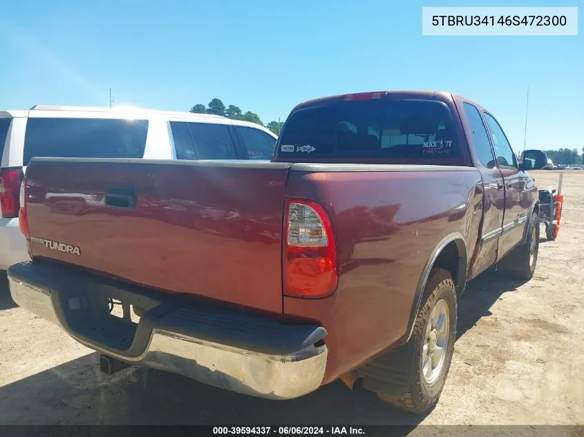 2006 Toyota Tundra Sr5 VIN: 5TBRU34146S472300 Lot: 39594337