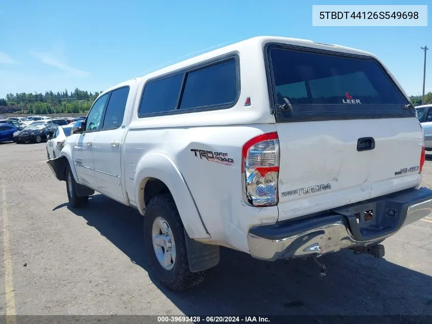 2006 Toyota Tundra Sr5 V8 VIN: 5TBDT44126S549698 Lot: 39693428