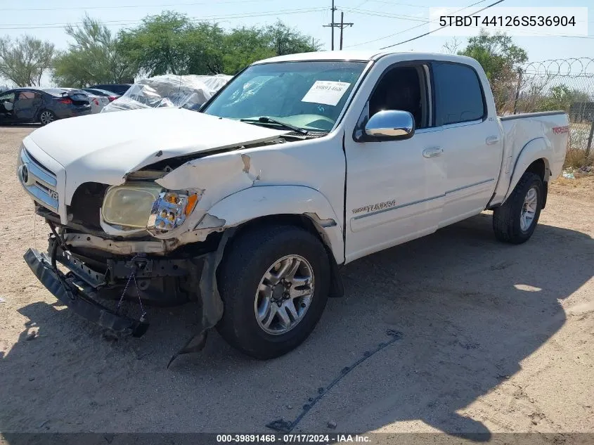 2006 Toyota Tundra Sr5 V8 VIN: 5TBDT44126S536904 Lot: 39891468