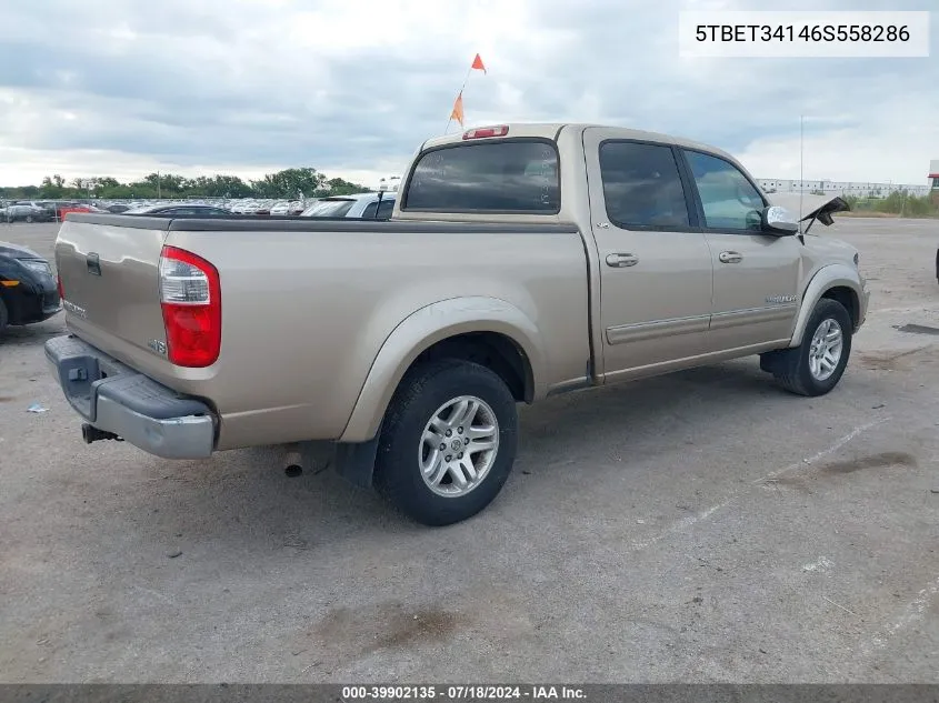 2006 Toyota Tundra Sr5 V8 VIN: 5TBET34146S558286 Lot: 39902135