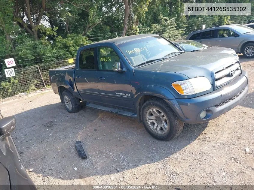 2006 Toyota Tundra Sr5 V8 VIN: 5TBDT44126S535302 Lot: 40016251