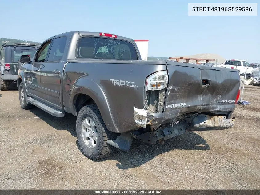 2006 Toyota Tundra Limited V8 VIN: 5TBDT48196S529586 Lot: 40088327