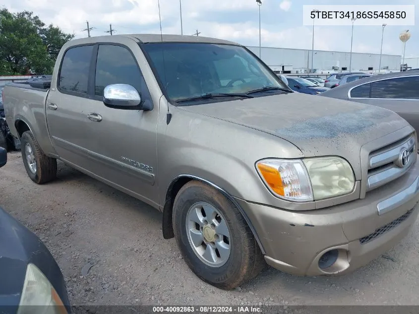 2006 Toyota Tundra Sr5 V8 VIN: 5TBET34186S545850 Lot: 40092863