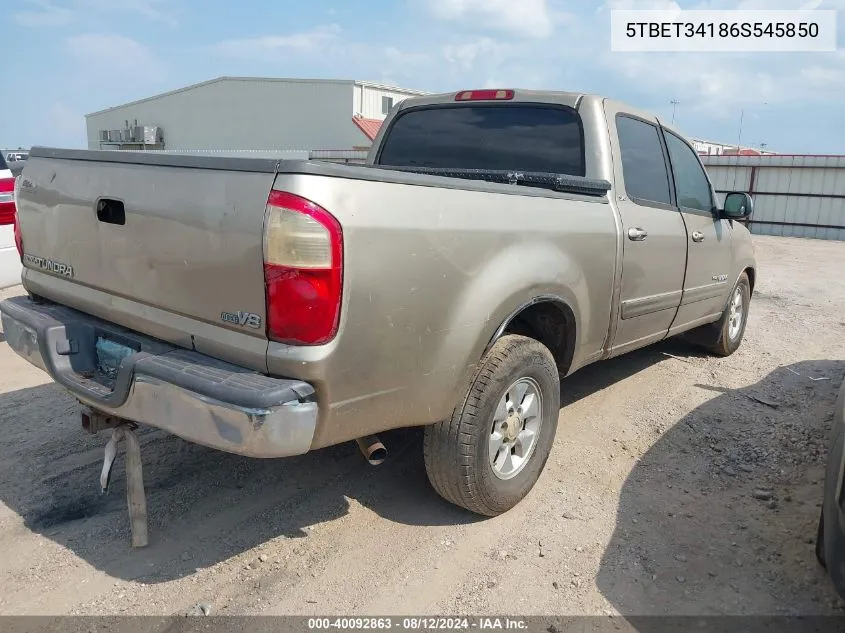 2006 Toyota Tundra Sr5 V8 VIN: 5TBET34186S545850 Lot: 40092863