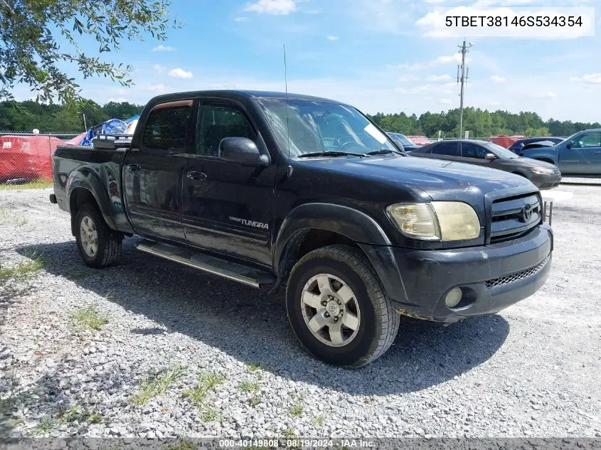 2006 Toyota Tundra Limited V8 VIN: 5TBET38146S534354 Lot: 40149808