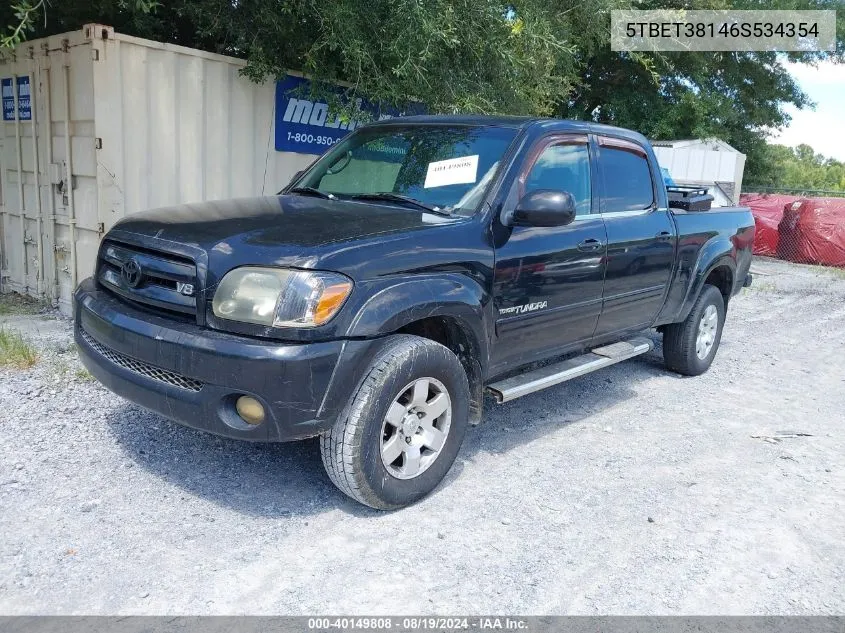 2006 Toyota Tundra Limited V8 VIN: 5TBET38146S534354 Lot: 40149808