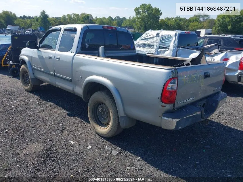 2006 Toyota Tundra Sr5 V8 VIN: 5TBBT44186S487201 Lot: 40157398