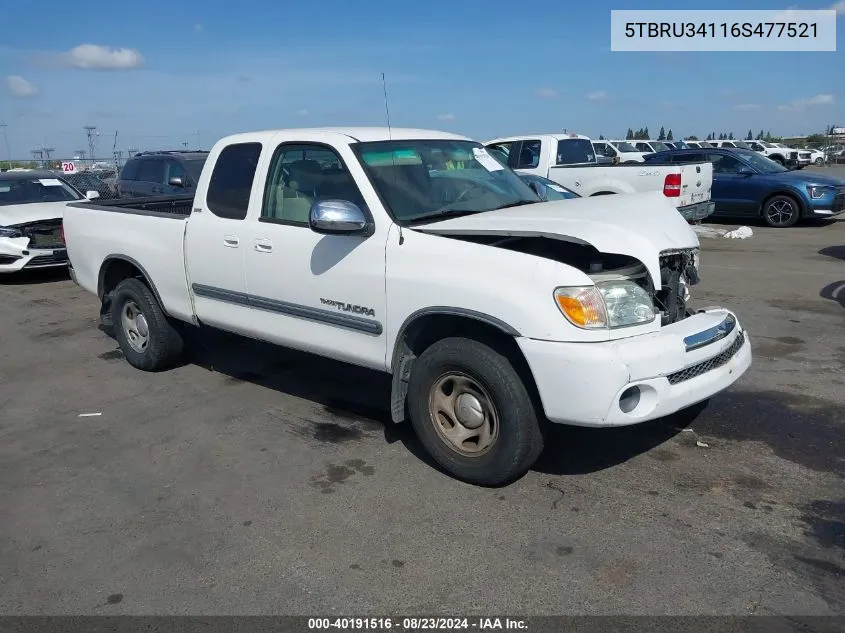 2006 Toyota Tundra Sr5 VIN: 5TBRU34116S477521 Lot: 40191516