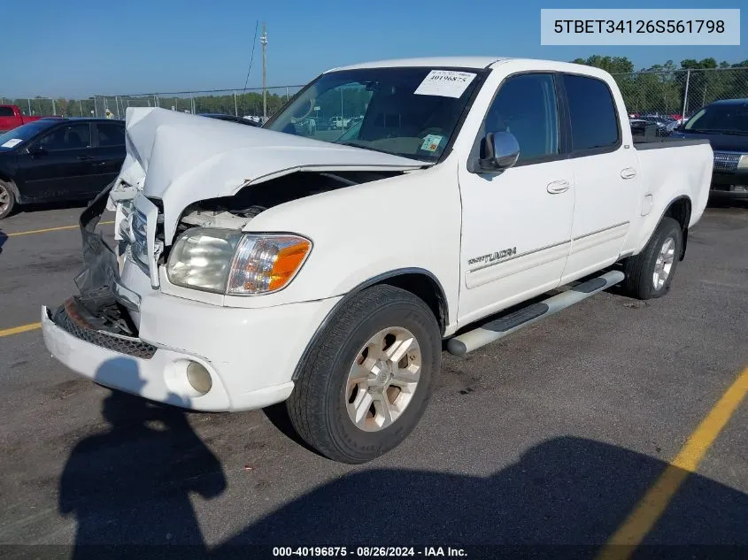 2006 Toyota Tundra Sr5 V8 VIN: 5TBET34126S561798 Lot: 40196875