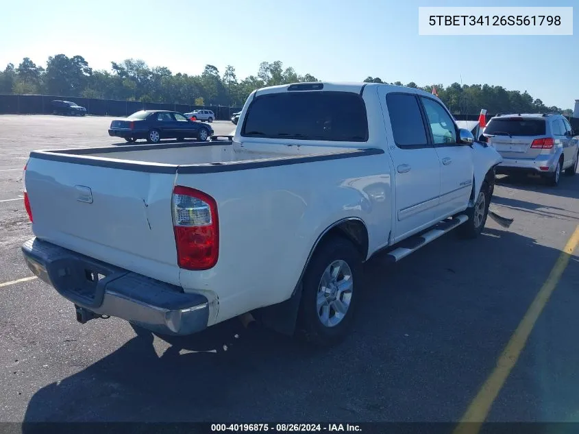 2006 Toyota Tundra Sr5 V8 VIN: 5TBET34126S561798 Lot: 40196875