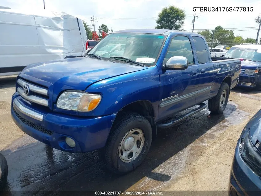 2006 Toyota Tundra Sr5 VIN: 5TBRU34176S477815 Lot: 40221707