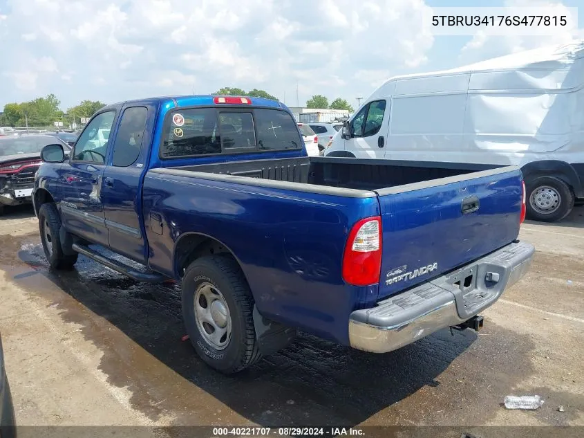 2006 Toyota Tundra Sr5 VIN: 5TBRU34176S477815 Lot: 40221707