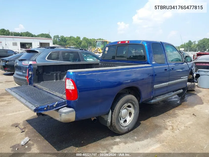 2006 Toyota Tundra Sr5 VIN: 5TBRU34176S477815 Lot: 40221707