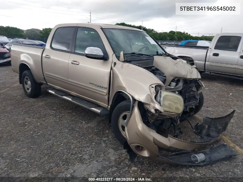 2006 Toyota Tundra Sr5 V8 VIN: 5TBET34196S545002 Lot: 40223277