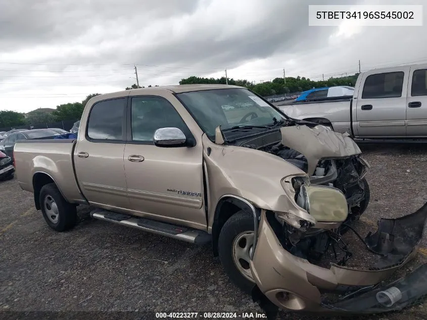 2006 Toyota Tundra Sr5 V8 VIN: 5TBET34196S545002 Lot: 40223277