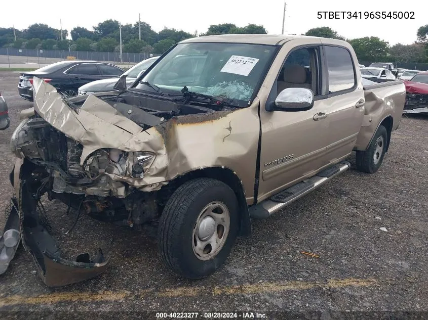 2006 Toyota Tundra Sr5 V8 VIN: 5TBET34196S545002 Lot: 40223277