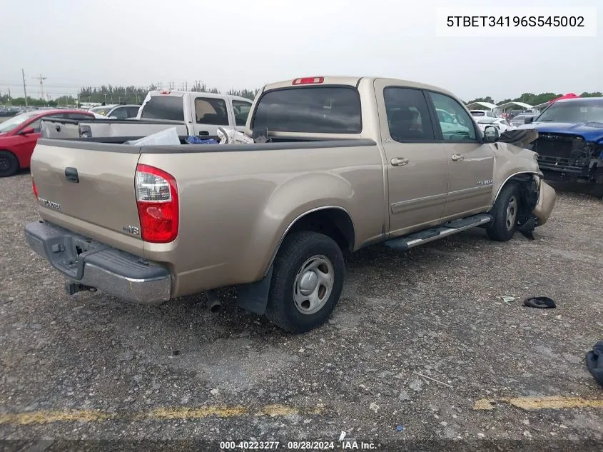 2006 Toyota Tundra Sr5 V8 VIN: 5TBET34196S545002 Lot: 40223277