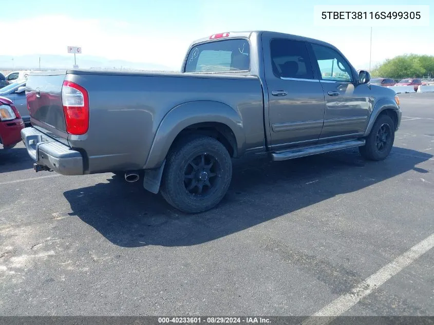 2006 Toyota Tundra Limited V8 VIN: 5TBET38116S499305 Lot: 40233601