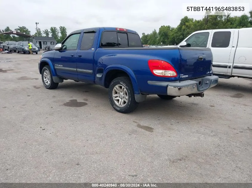 2006 Toyota Tundra Sr5 V8 VIN: 5TBBT44196S483853 Lot: 40240940