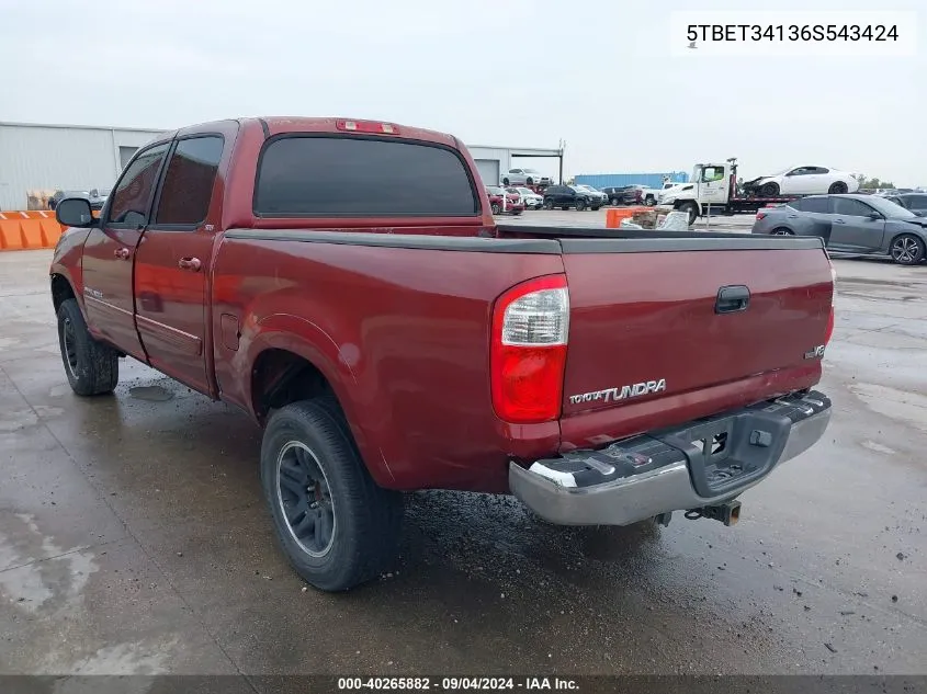 2006 Toyota Tundra Sr5 V8 VIN: 5TBET34136S543424 Lot: 40265882