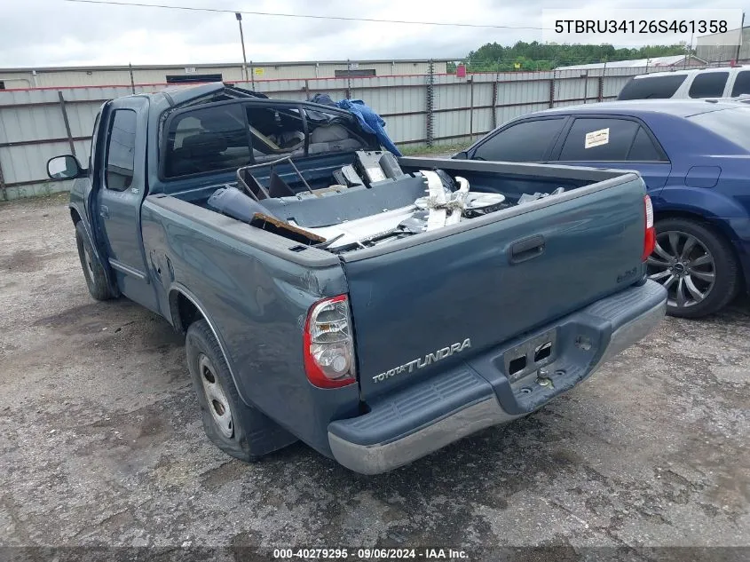 2006 Toyota Tundra Sr5 VIN: 5TBRU34126S461358 Lot: 40279295