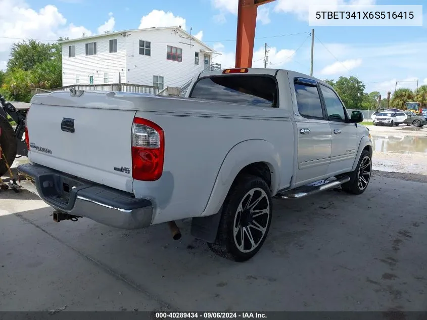 2006 Toyota Tundra Sr5 V8 VIN: 5TBET341X6S516415 Lot: 40289434