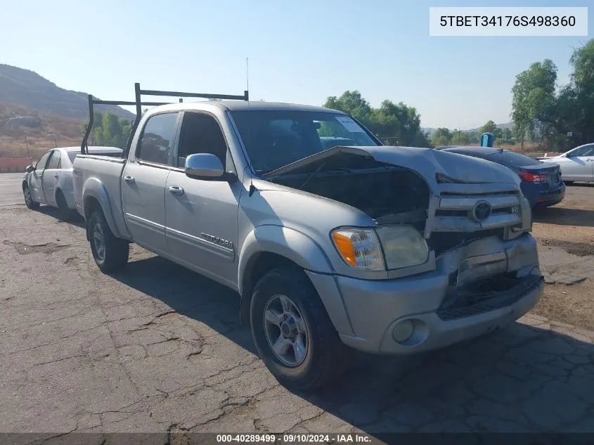 2006 Toyota Tundra Double Cab Sr5 VIN: 5TBET34176S498360 Lot: 40289499