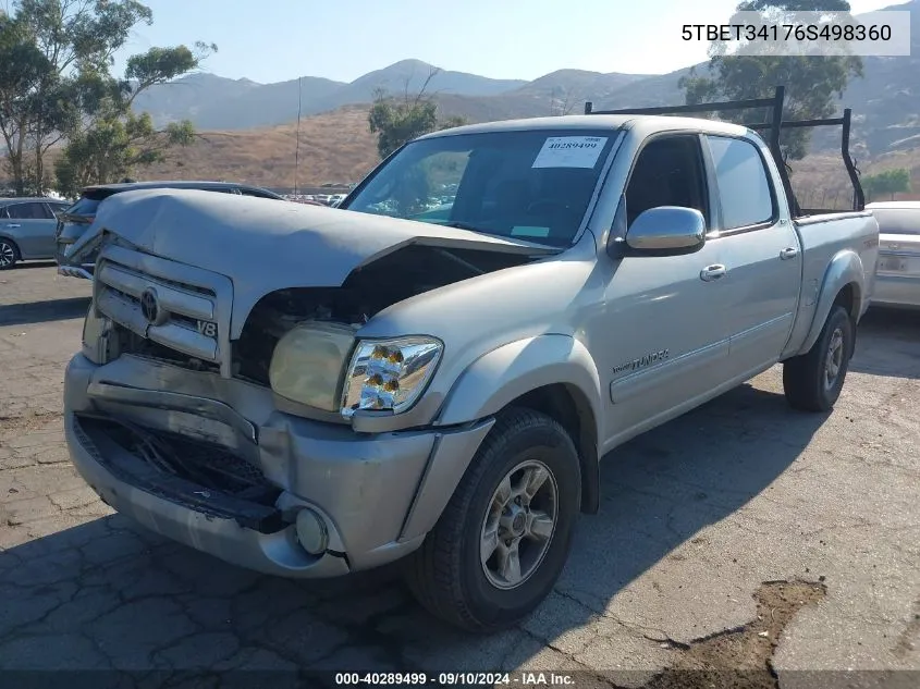 2006 Toyota Tundra Double Cab Sr5 VIN: 5TBET34176S498360 Lot: 40289499