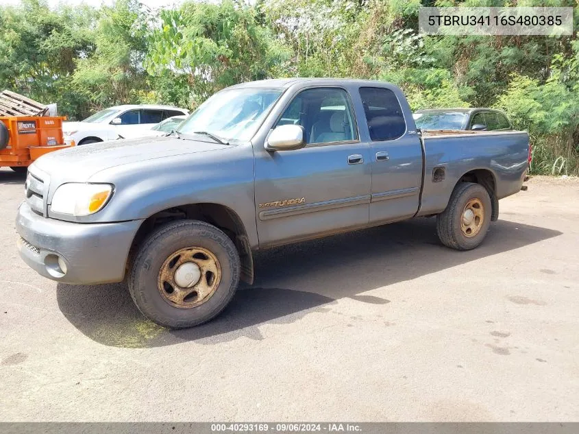 2006 Toyota Tundra Sr5 VIN: 5TBRU34116S480385 Lot: 40293169