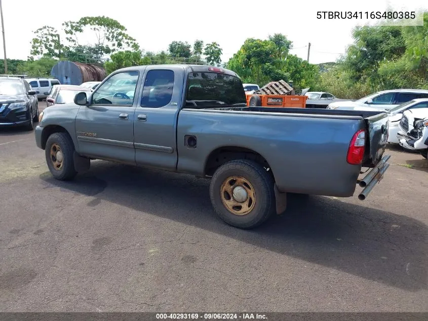 2006 Toyota Tundra Sr5 VIN: 5TBRU34116S480385 Lot: 40293169