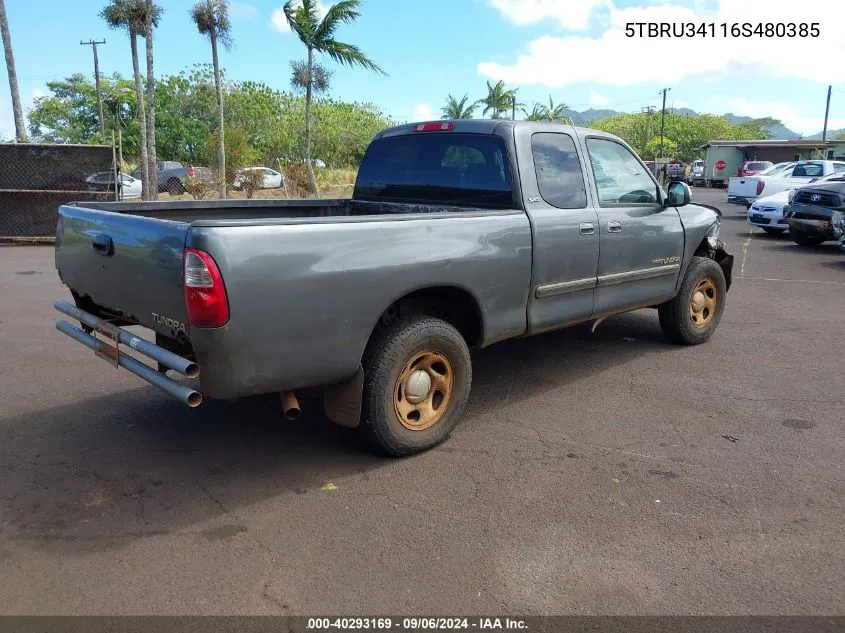 2006 Toyota Tundra Sr5 VIN: 5TBRU34116S480385 Lot: 40293169