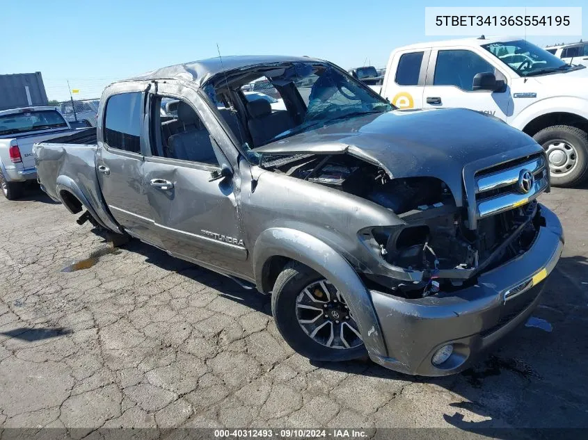 2006 Toyota Tundra Sr5 V8 VIN: 5TBET34136S554195 Lot: 40312493