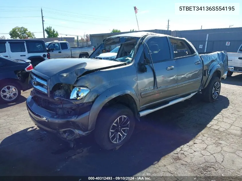 2006 Toyota Tundra Sr5 V8 VIN: 5TBET34136S554195 Lot: 40312493