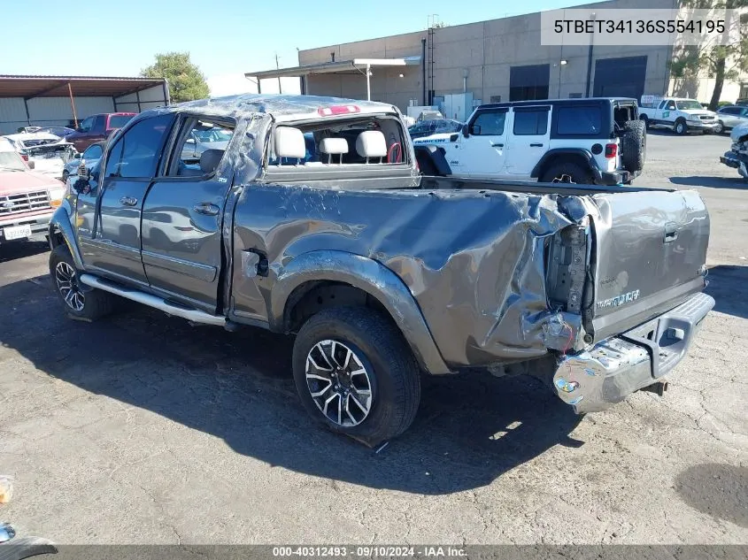 2006 Toyota Tundra Sr5 V8 VIN: 5TBET34136S554195 Lot: 40312493