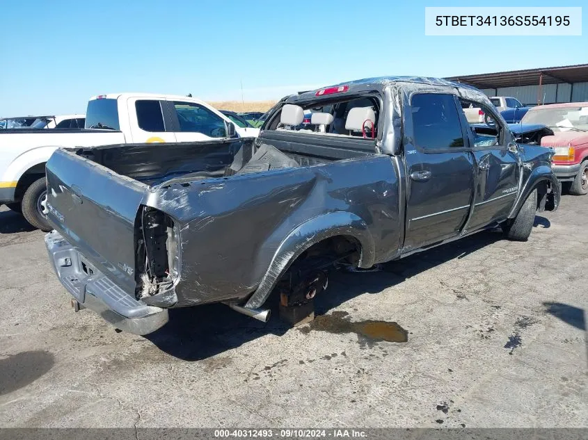 2006 Toyota Tundra Sr5 V8 VIN: 5TBET34136S554195 Lot: 40312493