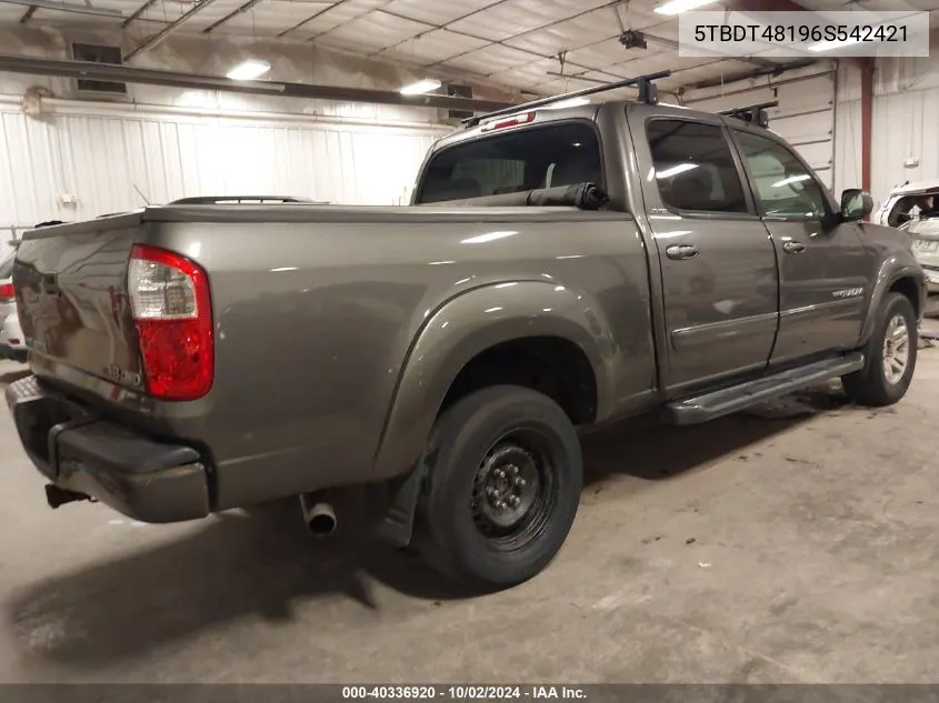 2006 Toyota Tundra Limited V8 VIN: 5TBDT48196S542421 Lot: 40336920