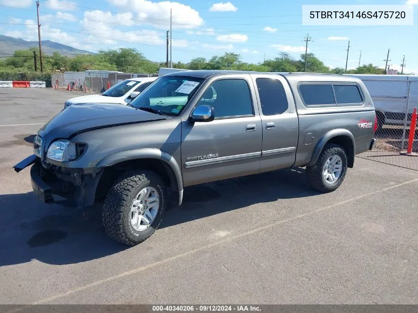 2006 Toyota Tundra Sr5 V8 VIN: 5TBRT34146S475720 Lot: 40340206