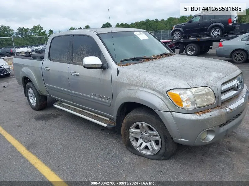 2006 Toyota Tundra Sr5 V8 VIN: 5TBDT44126S531685 Lot: 40342700