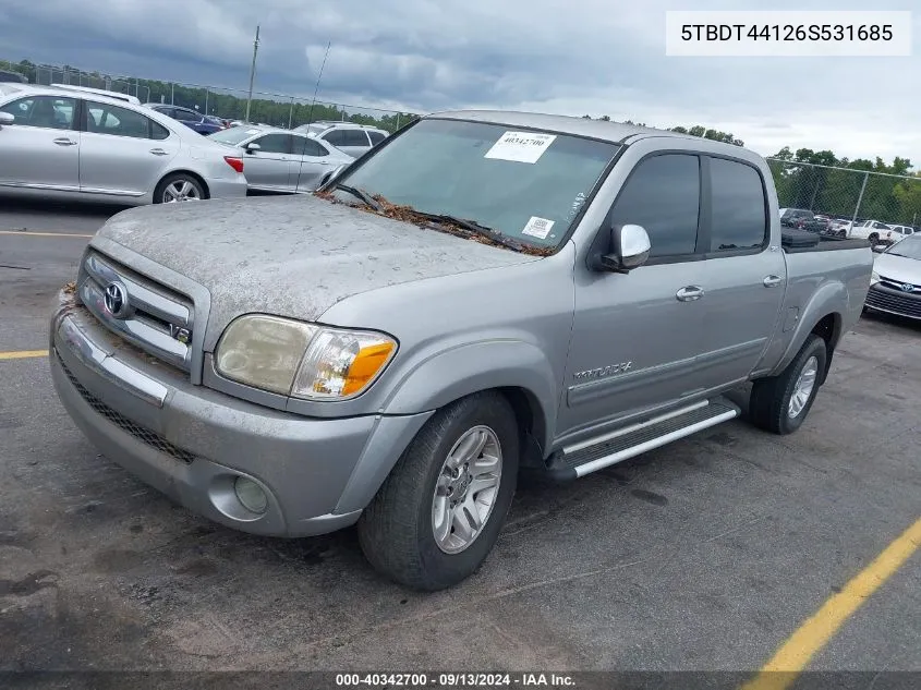 2006 Toyota Tundra Sr5 V8 VIN: 5TBDT44126S531685 Lot: 40342700