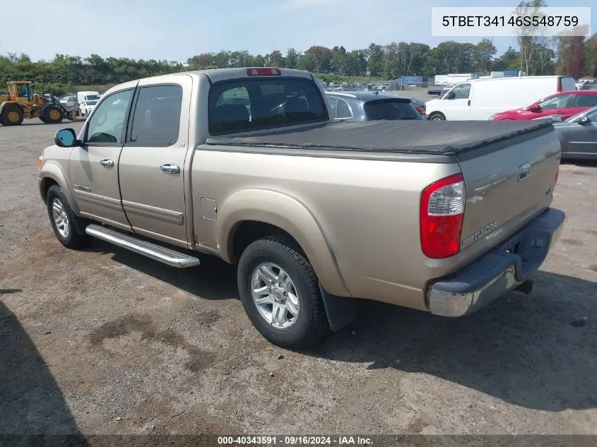 2006 Toyota Tundra Sr5 V8 VIN: 5TBET34146S548759 Lot: 40343591